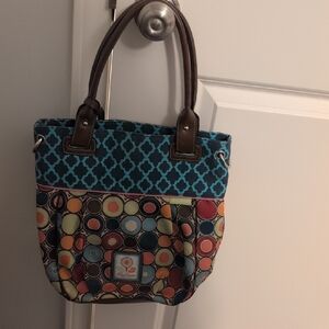 Lily Bloom Blue and Multicolor Tote Bag